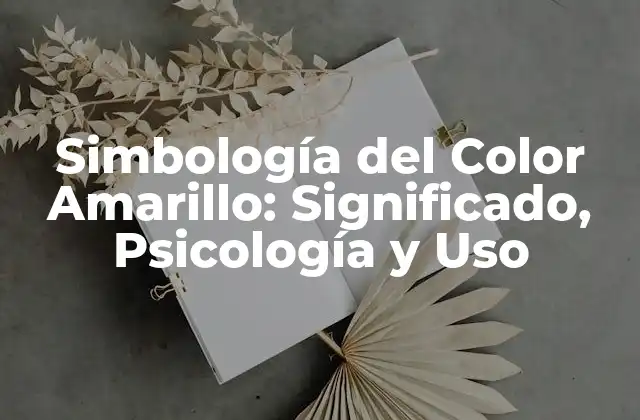 Simbología Del Color Amarillo: Significado, Psicología y Uso