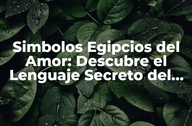 Simbolos Egipcios Del Amor: Descubre el Lenguaje Secreto Del Antiguo Egipto