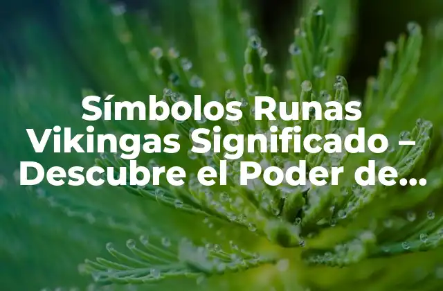 Símbolos Runas Vikingas Significado – Descubre el Poder de las Runas Antiguas