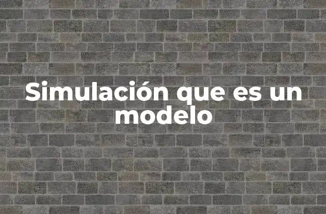 Simulación que es un Modelo