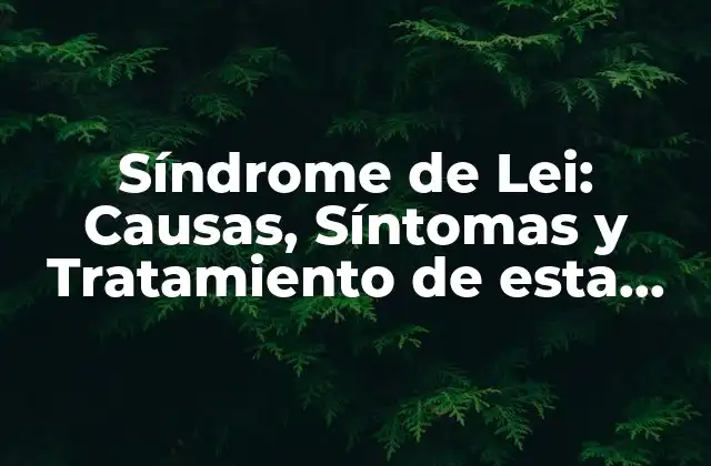 Síndrome de Lei: Causas, Síntomas y Tratamiento de Esta Rara Enfermedad Genética