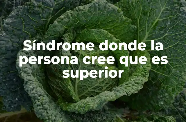 Síndrome Donde la Persona Cree que es Superior