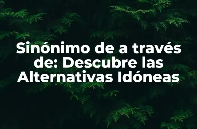 Sinónimo de a Través De: Descubre las Alternativas Idóneas