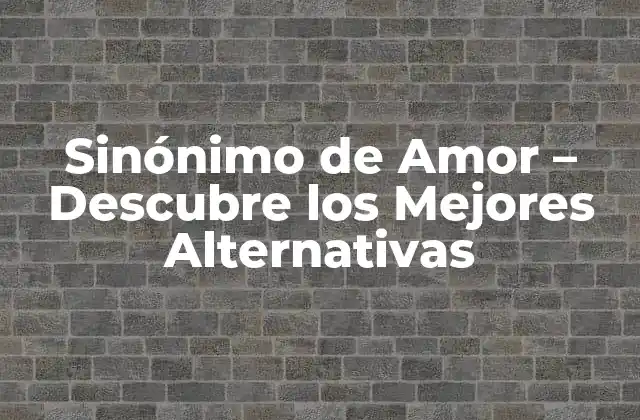 Sinónimo de Amor – Descubre los Mejores Alternativas