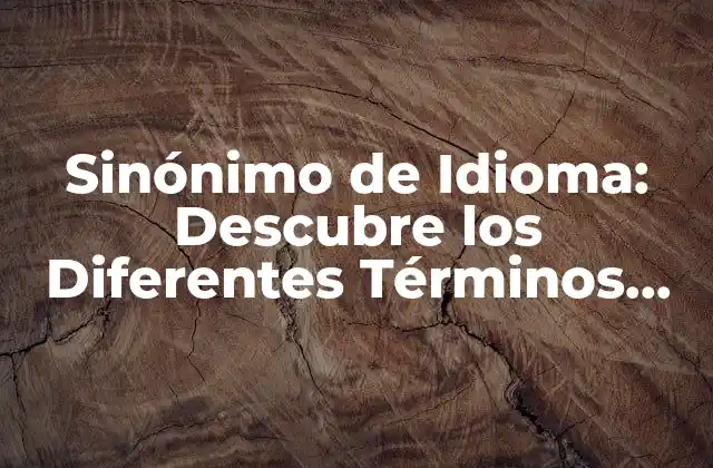Sinónimo de Idioma: Descubre los Diferentes Términos para Referirse a un Lenguaje