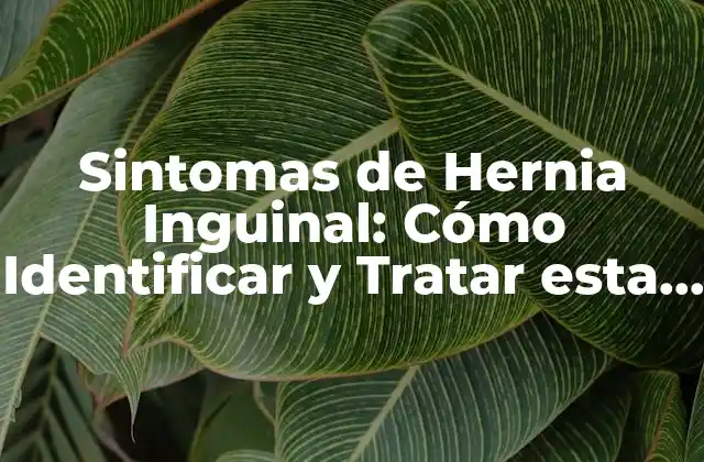 Sintomas de Hernia Inguinal: Cómo Identificar y Tratar Esta Condición Común
