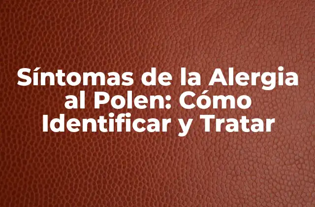 Síntomas de la Alergia Al Polen: Cómo Identificar y Tratar 2 Síntomas Comunes de la Alergia al Polen