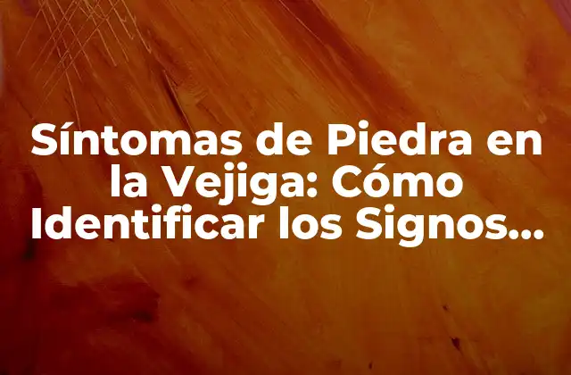 ¿Cuáles son los Síntomas más Comunes de la Piedra en la Vejiga?