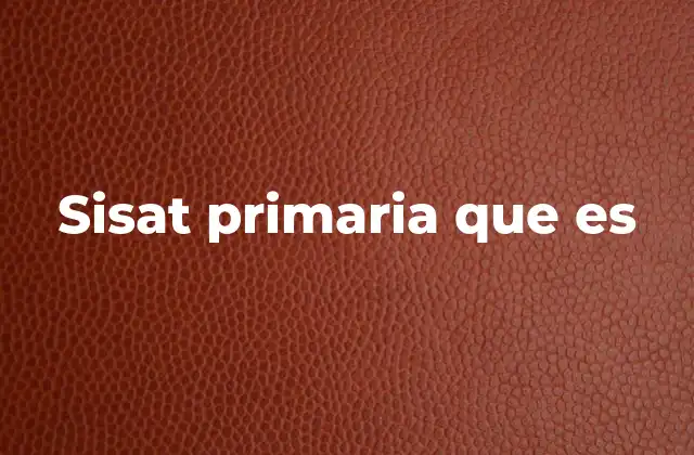 Sisat Primaria que es