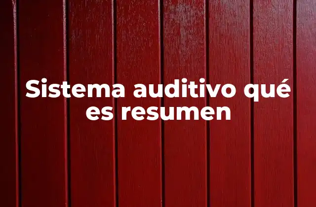 Sistema Auditivo Qué es Resumen 2 Cómo se desarrolla el sistema auditivo en los seres humanos