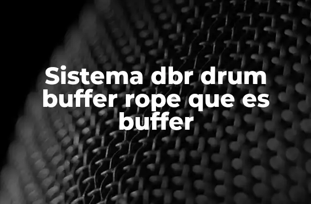 Sistema Dbr Drum Buffer Rope que es Buffer