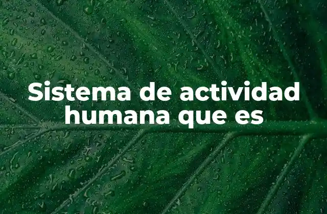 Sistema de Actividad Humana que es
