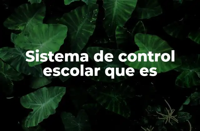 Sistema de Control Escolar que es