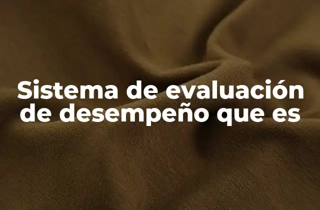 Sistema de Evaluación de Desempeño que es