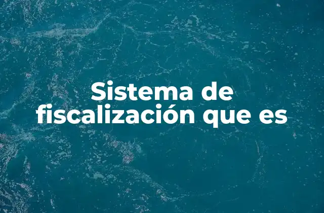 Sistema de Fiscalización que es