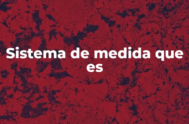 Sistema de Medida que es