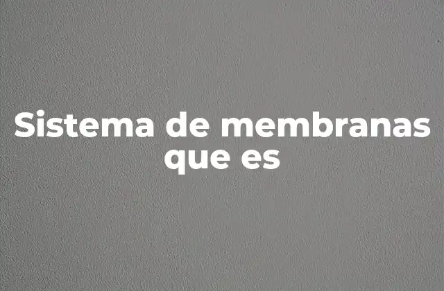 Sistema de Membranas que es