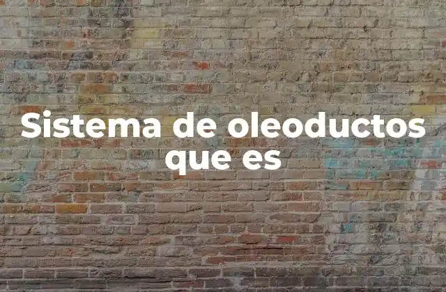 Sistema de Oleoductos que es