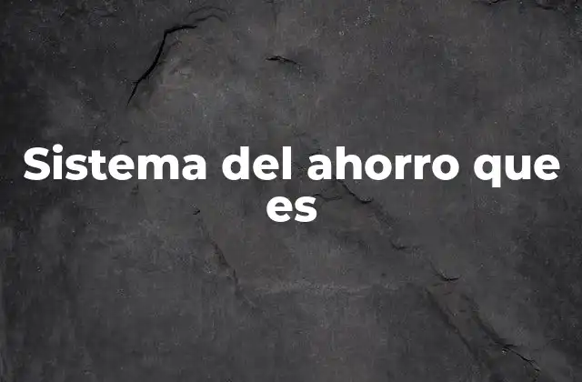 Sistema Del Ahorro que es 2 La importancia de tener un sistema de ahorro sólido