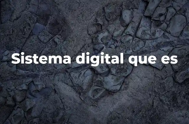 Sistema Digital que es