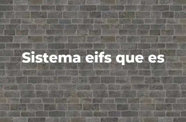 Sistema Eifs que es