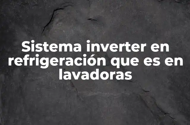 Sistema Inverter en Refrigeración que es en Lavadoras
