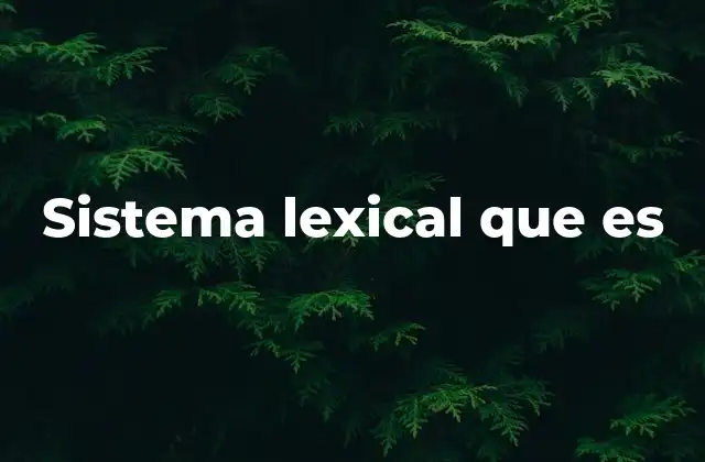 Sistema Lexical que es