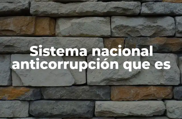 Sistema Nacional Anticorrupción que es