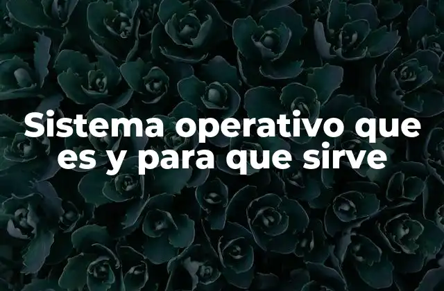 Sistema Operativo que es y para que Sirve