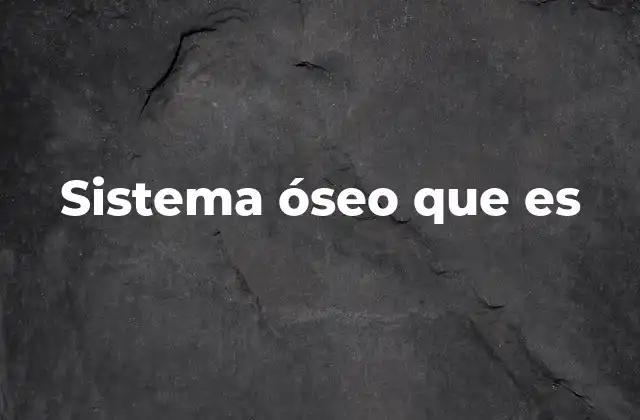 Sistema Óseo que es