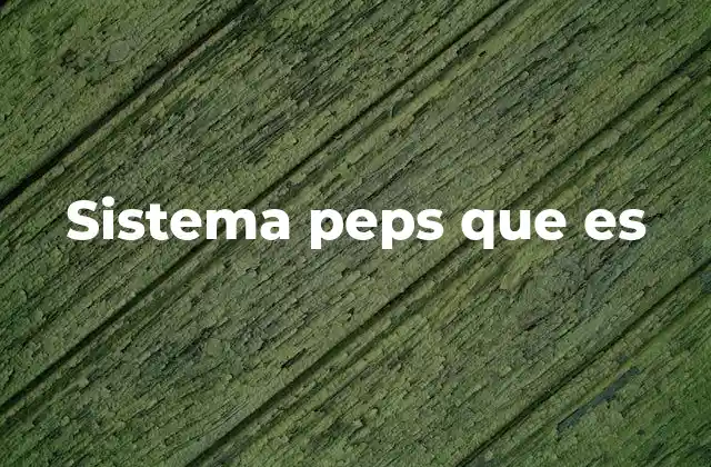 Sistema Peps que es