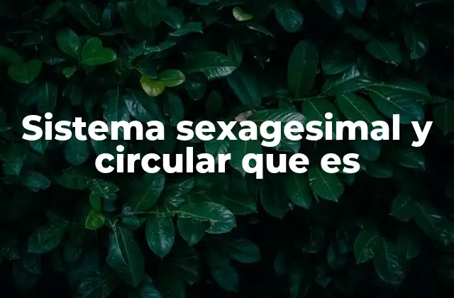 Sistema Sexagesimal y Circular que es