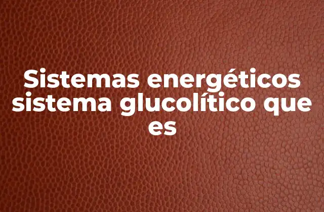 El proceso de producción de energía en el sistema glucolítico