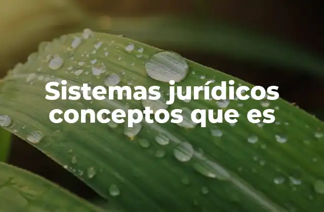 Sistemas Jurídicos Conceptos que es