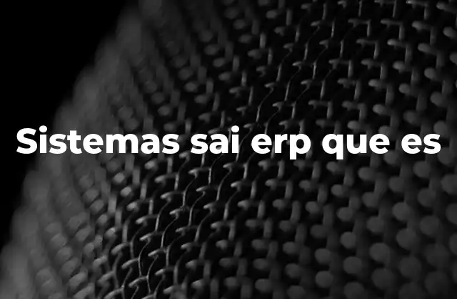 Sistemas Sai Erp que es