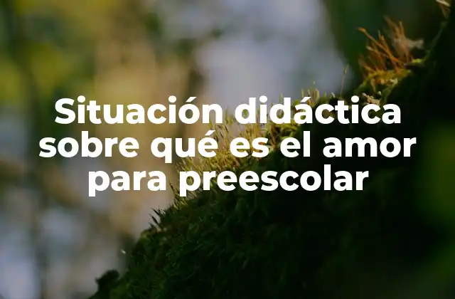 Situación Didáctica sobre Qué es el Amor para Preescolar