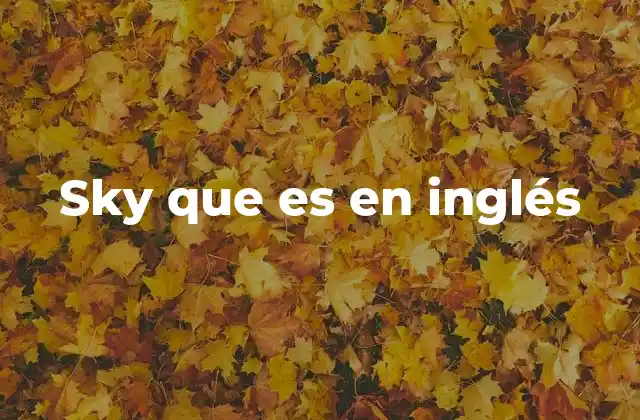 Sky que es en Inglés