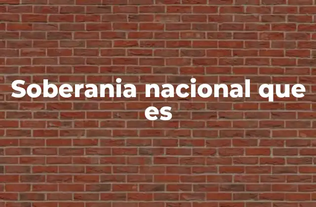 El rol de la soberanía nacional en el orden internacional