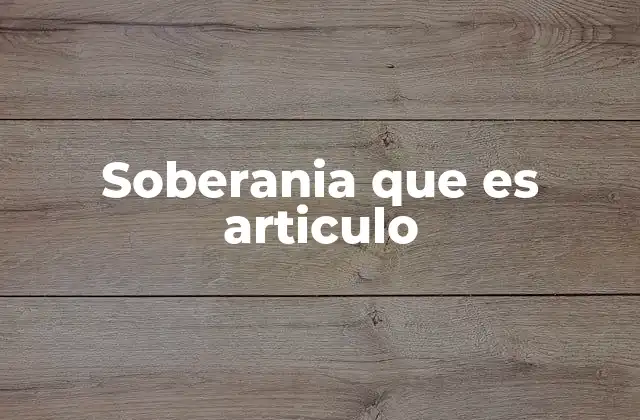 La soberanía en el marco del derecho internacional