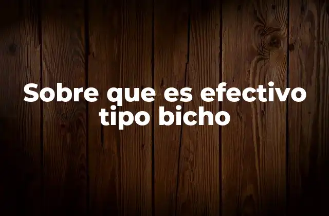 Sobre que es Efectivo Tipo Bicho