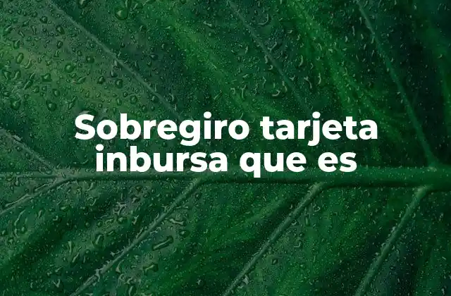 Sobregiro Tarjeta Inbursa que es