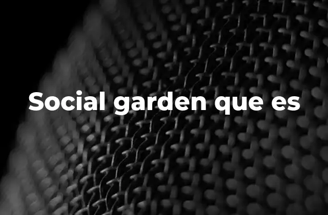 Social Garden que es 2 El papel de los social gardens en la vida urbana