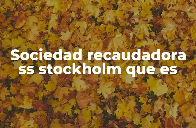Sociedad Recaudadora Ss Stockholm que es