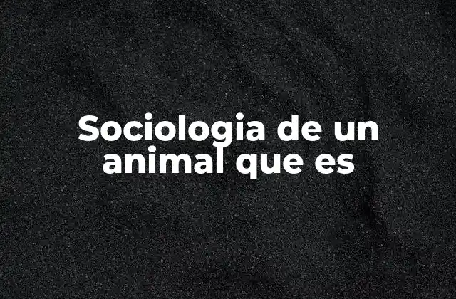 La organización social en el reino animal