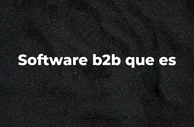 Software B2b que es