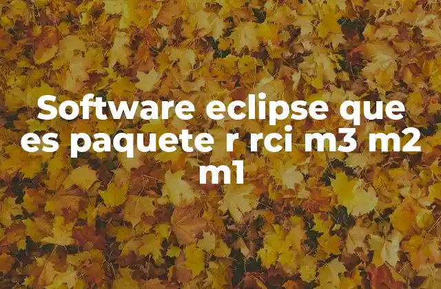 Software Eclipse que es Paquete R Rci M3 M2 M1