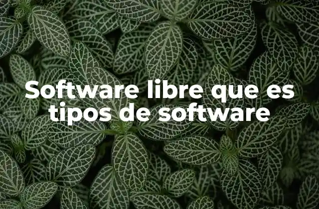 Software Libre que es Tipos de Software
