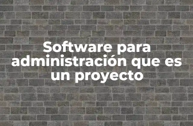 Software para Administración que es un Proyecto