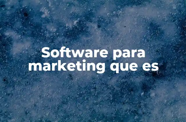Software para Marketing que es
