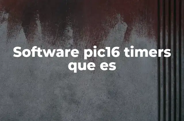 Software Pic16 Timers que es